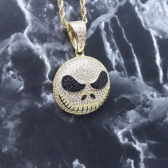 20"Rope Chain + 14K Gold Finish Nightmare Jack - Picture 3 of 12
